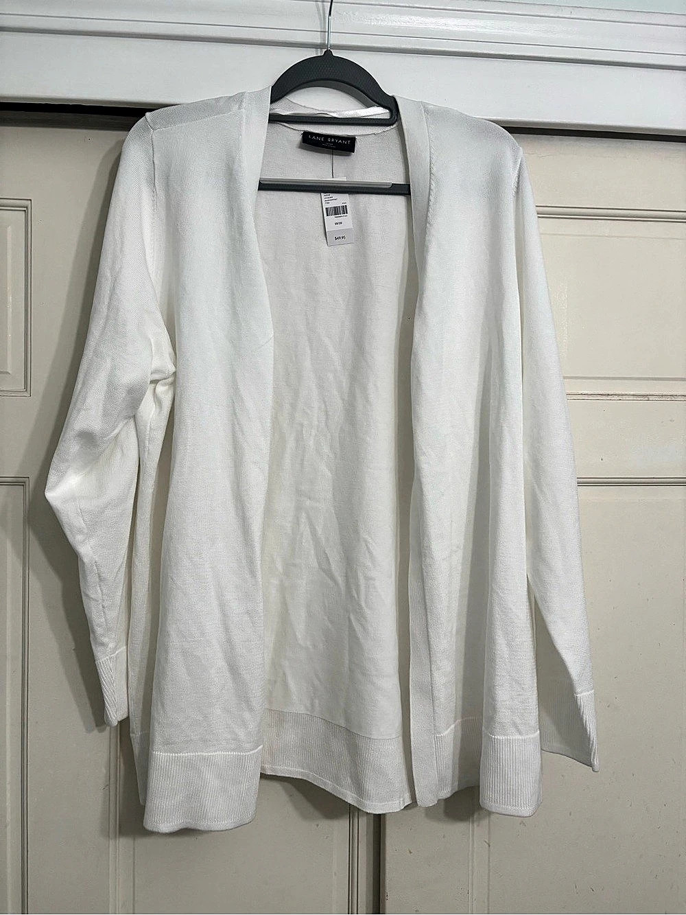 Lane Bryant Modern Long-Sleeve Open-Front Cardigan White Open Front Cardigan